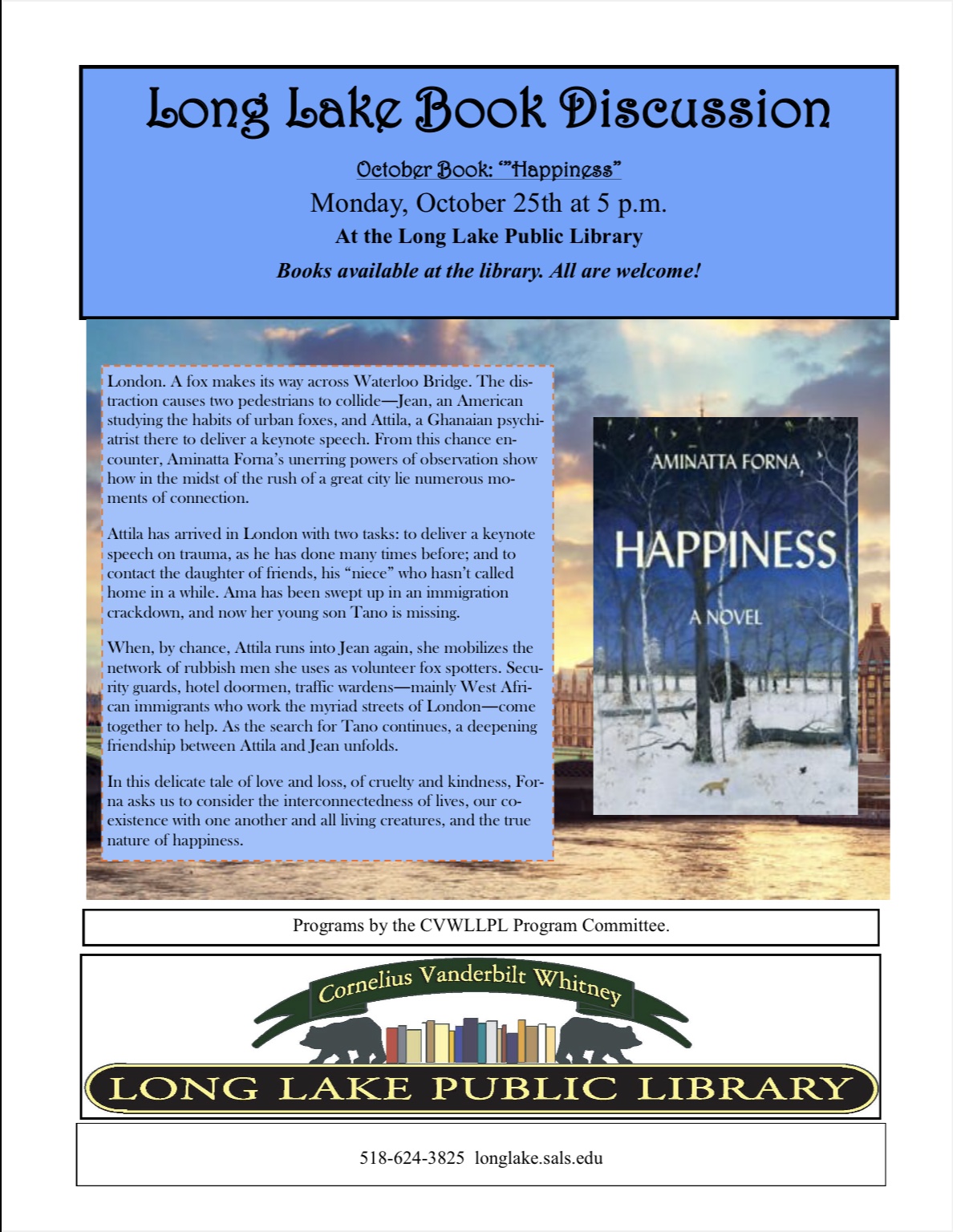 Book Club Discussion 10/25 5 pm